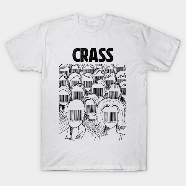 Barcode face Crass T-Shirt by adima